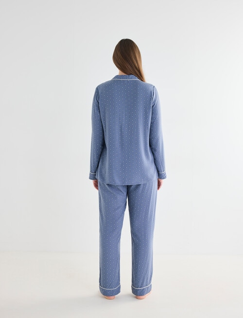 Whistle Sleep Classic Long Sleeve PJ Set, Graphite Spot product photo View 02 L