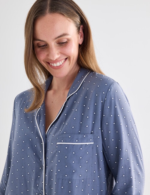 Whistle Sleep Classic Long Sleeve PJ Set, Graphite Spot product photo View 04 L