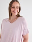 Whistle Sleep V-Neck Tee, Pale Pink product photo