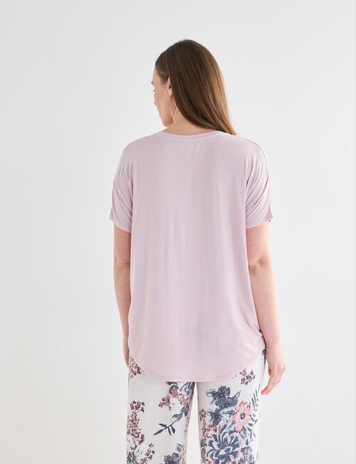 Whistle Sleep V-Neck Tee, Pale Pink product photo View 02 L