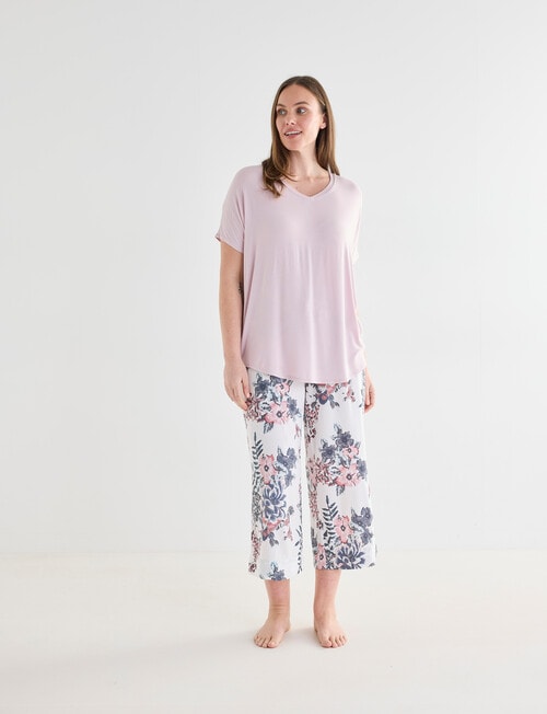 Whistle Sleep V-Neck Tee, Pale Pink product photo View 03 L