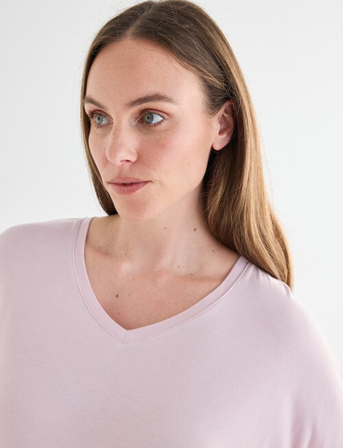 Whistle Sleep V-Neck Tee, Pale Pink product photo View 04 L
