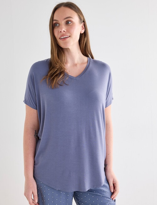 Whistle Sleep V-Neck Tee, Graphite product photo View 05 L