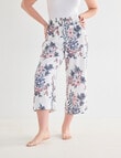 Whistle Sleep Shirred Waist Crop Pants, Amethyst Print product photo