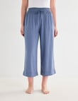 Whistle Sleep Shirred Waist Crop Pants, Graphite Spot product photo