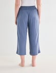 Whistle Sleep Shirred Waist Crop Pants, Graphite Spot product photo View 02 S