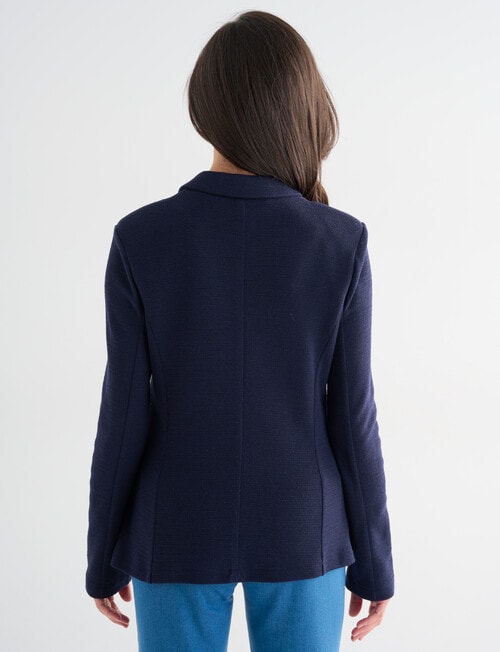 Ella J Textured Soft Blazer, Navy product photo View 02 L