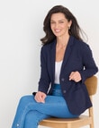 Ella J Textured Soft Blazer, Navy product photo View 05 S