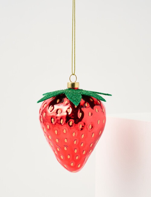 Christmas Shop Glass Ornament, Strawberry product photo