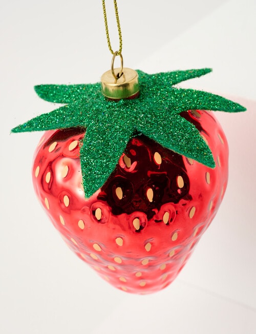 Christmas Shop Glass Ornament, Strawberry product photo View 02 L
