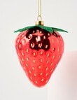 Christmas Shop Glass Ornament, Strawberry product photo View 03 S