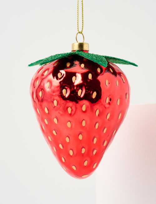 Christmas Shop Glass Ornament, Strawberry product photo View 03 L