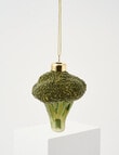 Christmas Shop Glass Ornament, Broccoli product photo
