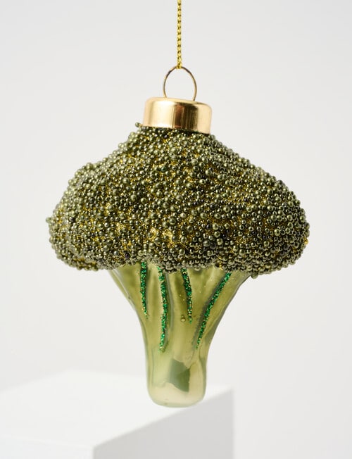 Christmas Shop Glass Ornament, Broccoli product photo View 03 L
