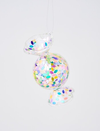 Christmas Shop Blown Glass Ornament, Round Lolly product photo