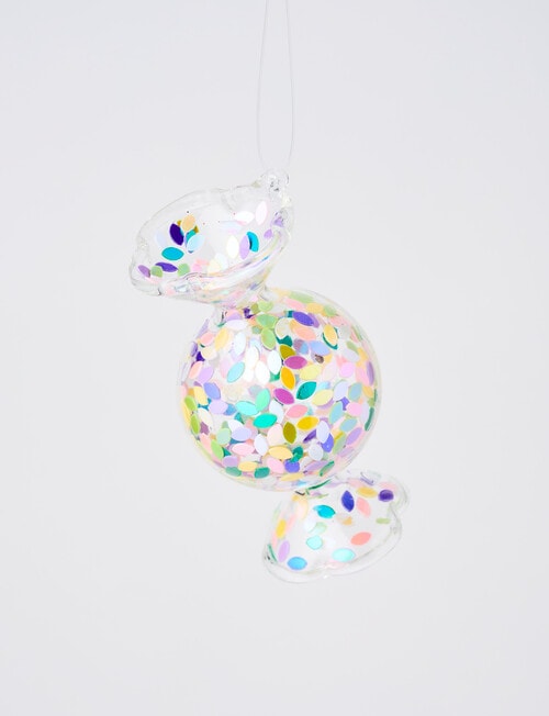 Christmas Shop Blown Glass Ornament, Round Lolly product photo