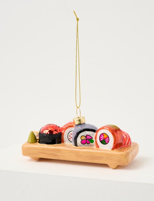 Christmas Shop Glass Ornament, Sushi Platter product photo