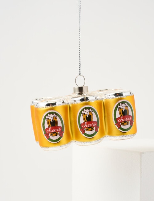 Christmas Shop Glass Ornament, Beer Cans product photo View 02 L