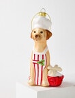 Christmas Shop Glass Ornament, Chef Dog product photo View 03 S