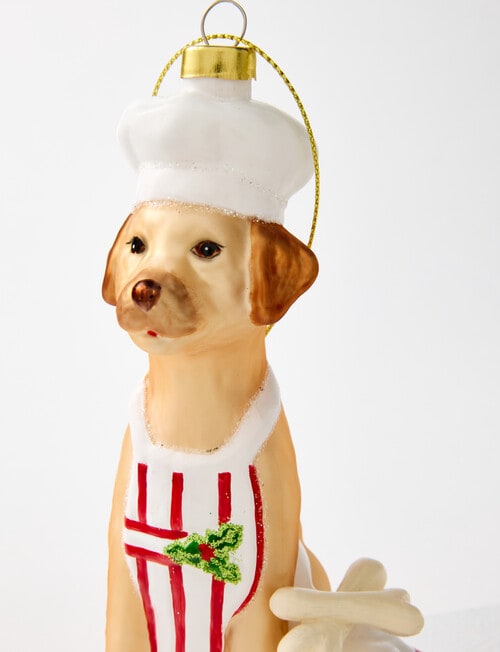Christmas Shop Glass Ornament, Chef Dog product photo View 04 L