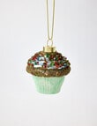 Christmas Shop Glass Ornament, Mint Cupcake product photo View 02 S