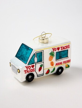 Christmas Shop Glass Ornament, Taco Cart product photo