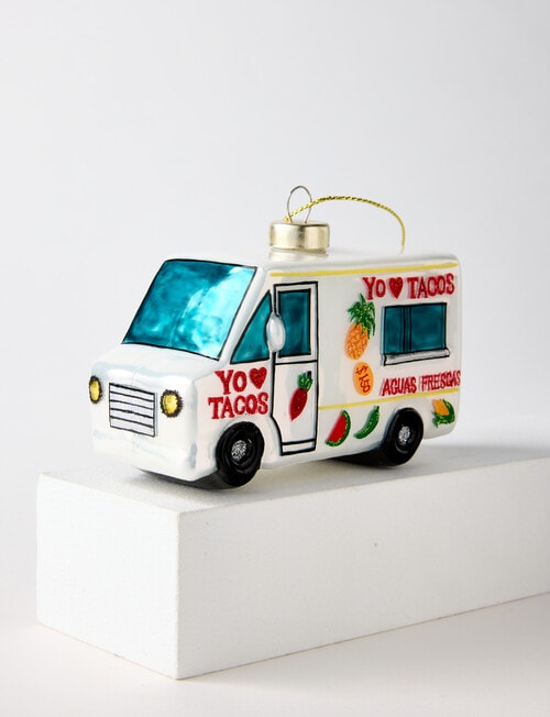 Christmas Shop Glass Ornament, Taco Cart product photo View 02 L