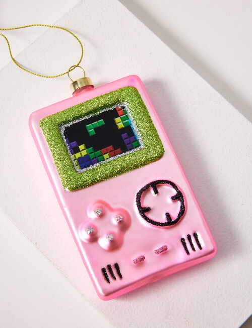Christmas Shop Glass Ornament, Retro Game product photo View 02 L