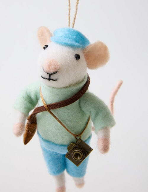 Christmas Shop Wool Ornament, Tourist Mouse product photo View 03 L