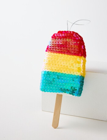 Christmas Shop Ornament, Sequinned Popsicle product photo