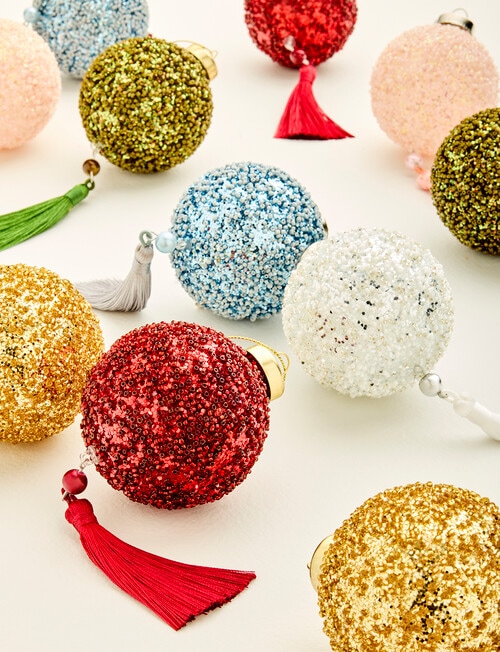 Christmas Shop Glass Jewelled Tassel Bauble product photo