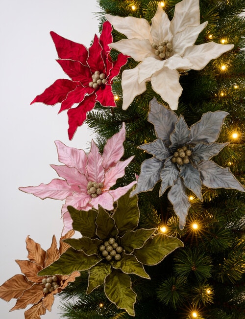 Christmas Shop Velvet Poinsettia Clip Ornament product photo
