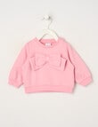 Teeny Weeny Play Time Bow Sweatshirt, Powder Pink product photo