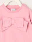 Teeny Weeny Play Time Bow Sweatshirt, Powder Pink product photo View 02 S