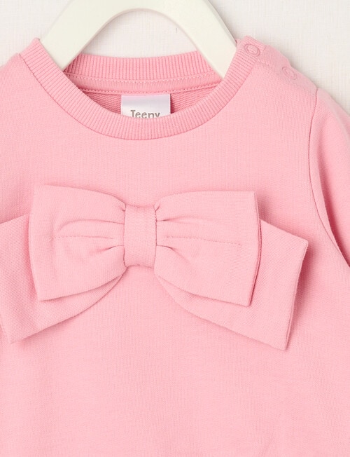 Teeny Weeny Play Time Bow Sweatshirt, Powder Pink product photo View 02 L