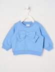 Teeny Weeny Play Time Bow Sweatshirt, Iceberg Blue product photo