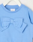Teeny Weeny Play Time Bow Sweatshirt, Iceberg Blue product photo View 02 S