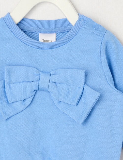 Teeny Weeny Play Time Bow Sweatshirt, Iceberg Blue product photo View 02 L