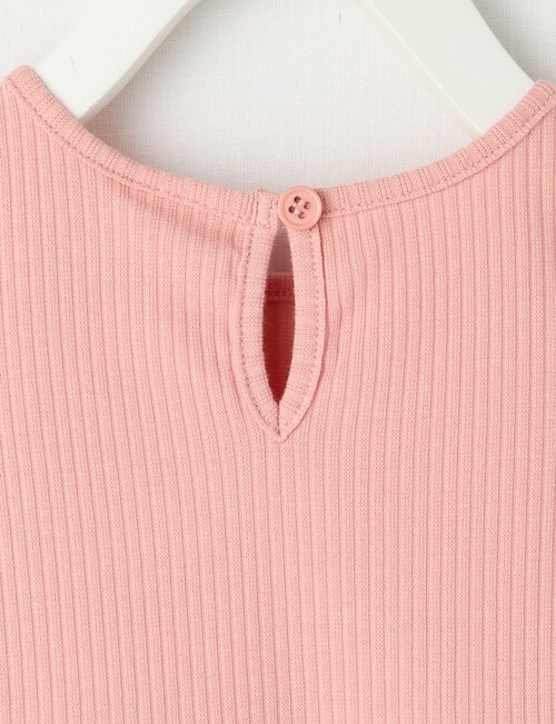 Teeny Weeny Play Time Flower Rib Dress, Peach product photo View 03 L