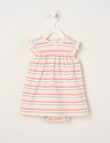 Teeny Weeny Play Time Striped Bodysuit Dress, Powder Pink product photo