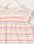 Teeny Weeny Play Time Striped Bodysuit Dress, Powder Pink product photo View 02 S