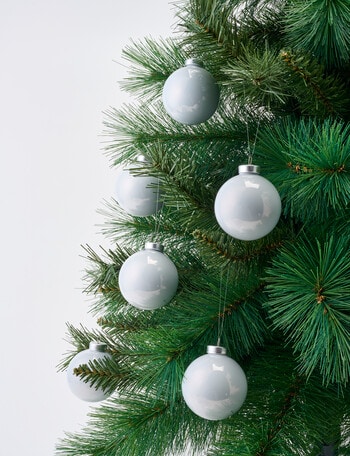 Christmas Shop Glass Bauble, Set of 6 product photo