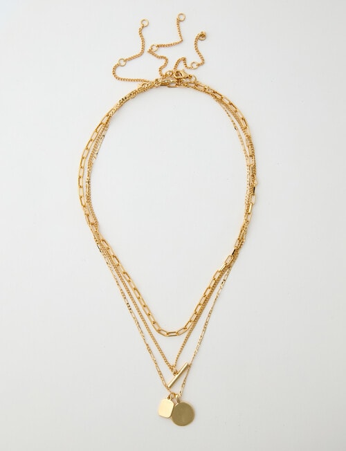 Whistle Accessories Multi Chain Necklace, Gold Tone product photo