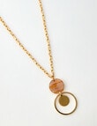 Whistle Accessories Circle Pendant Long Necklace, Gold Tone product photo View 02 S