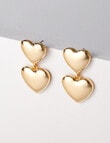 Whistle Accessories Heart Dangle Earrings, Gold Tone product photo