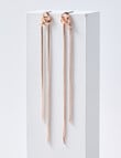 Whistle Accessories Knot Snake Chain Earrings, Rose Gold Tone product photo