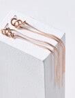 Whistle Accessories Knot Snake Chain Earrings, Rose Gold Tone product photo View 02 S