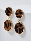 Whistle Accessories Circle Dangle Earrings, Animal & Gold Tone product photo View 02 S