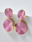 Whistle Accessories Round Dangle Earring, Blush & Gold Tone product photo