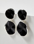 Whistle Accessories Round Dangle Earring, Black & Silver Tone product photo